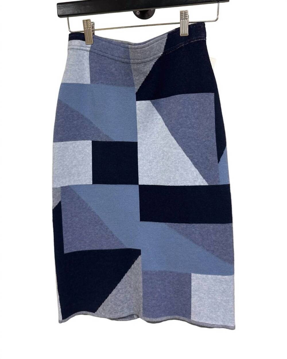 NEW MINNIE ROSE women's patchwork skirt in blue/ black